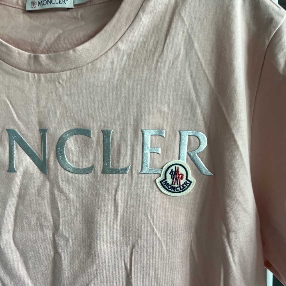Moncler Metallic Logo Front Cotton T-Shirt - Picture 6 of 12